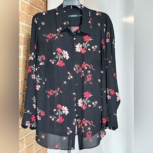 Lauren Ralph Lauren Black floral blouse - 1X